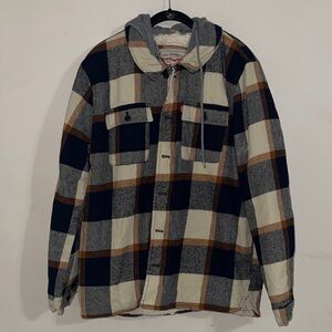 Levi’s PLAID SHERPA LINED HOODIE JACKET XL